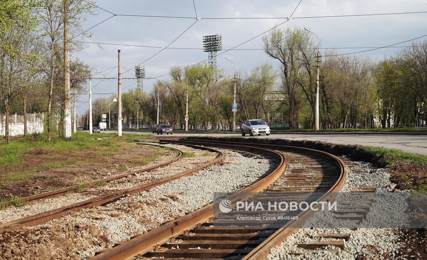 Подготовка к запуску трамвайного движения в Мариуполе