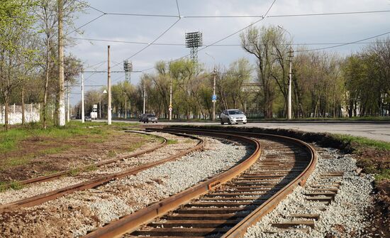 Подготовка к запуску трамвайного движения в Мариуполе