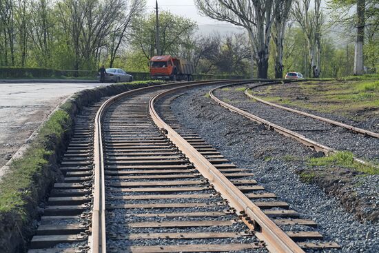 Подготовка к запуску трамвайного движения в Мариуполе