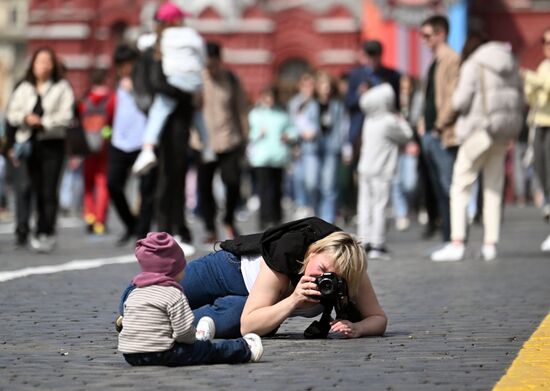 Теплая погода в Москве