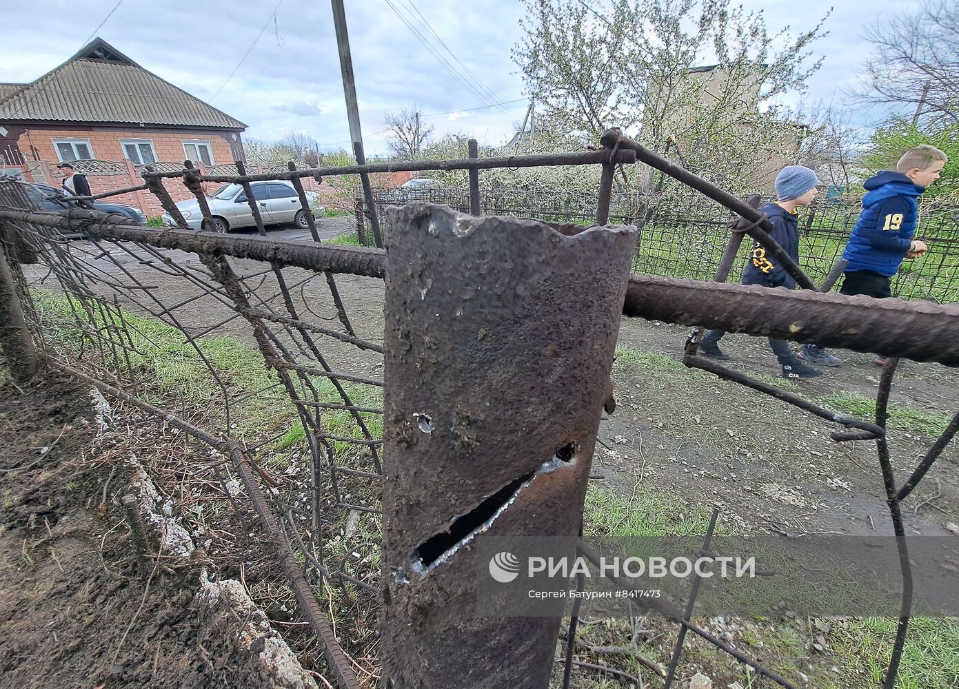 Последствия обстрела поселка Нижняя Крынка в ДНР