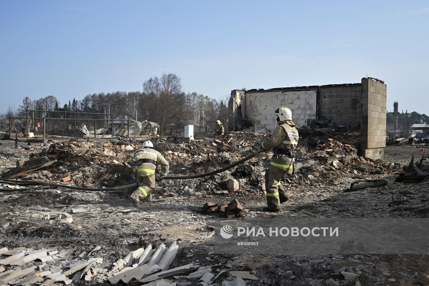 Последствия пожара в Сосьве