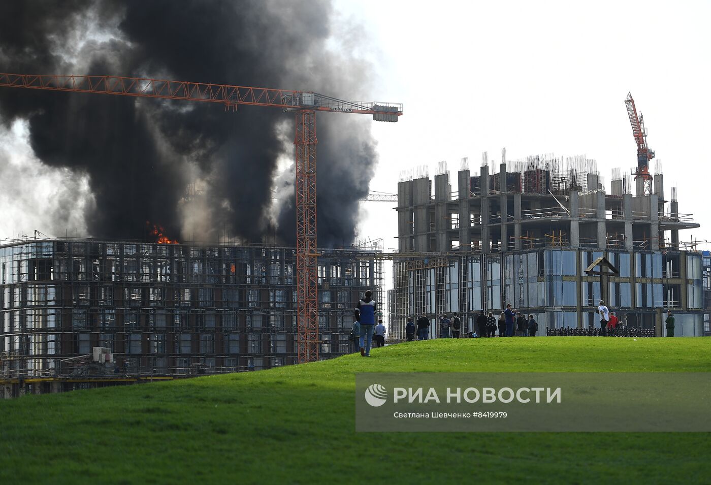 Пожар в строящемся ЖК на Кутузовском проспекте