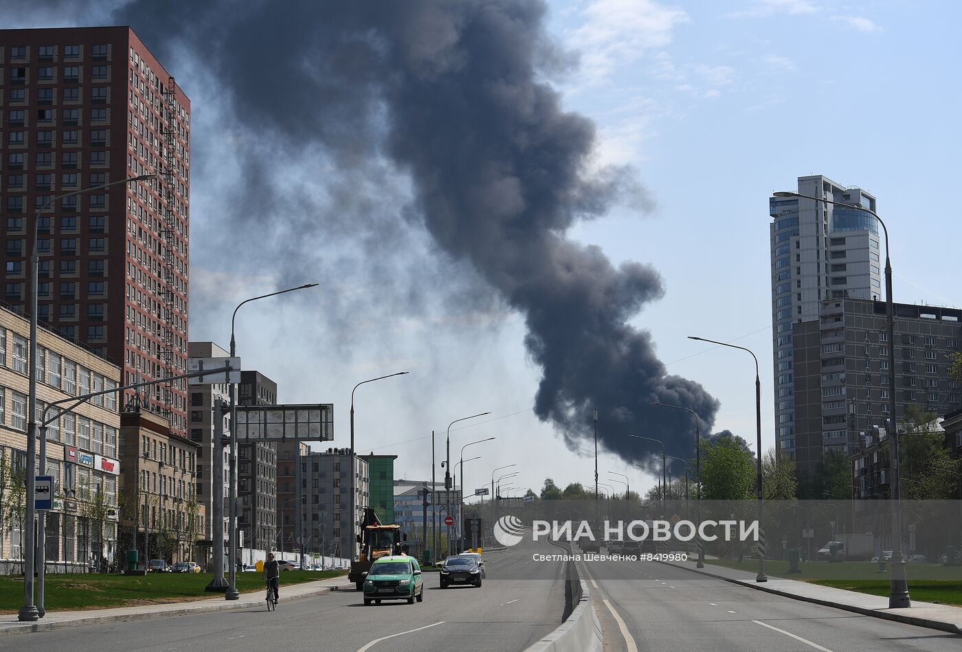 Пожар в строящемся ЖК на Кутузовском проспекте