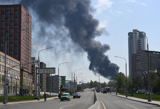 Пожар в строящемся ЖК на Кутузовском проспекте