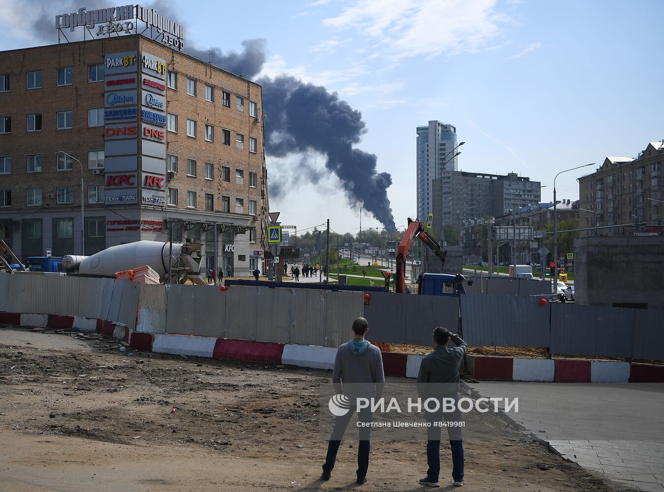 Пожар в строящемся ЖК на Кутузовском проспекте