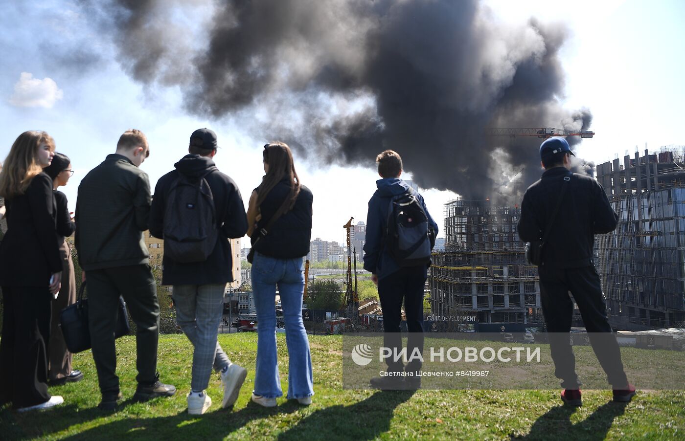 Пожар в строящемся ЖК на Кутузовском проспекте