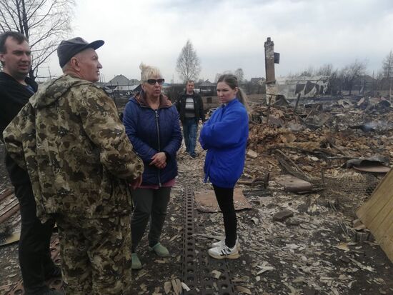 Последствия пожара в Сосьве