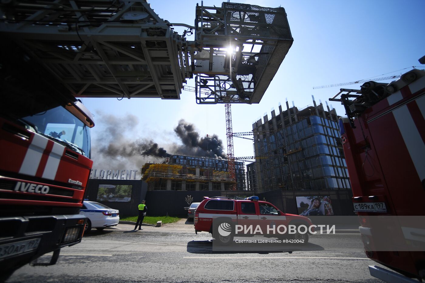 Пожар в строящемся ЖК на Кутузовском проспекте