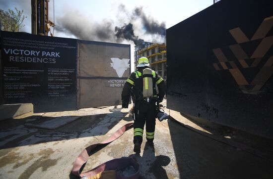 Пожар в строящемся ЖК на Кутузовском проспекте
