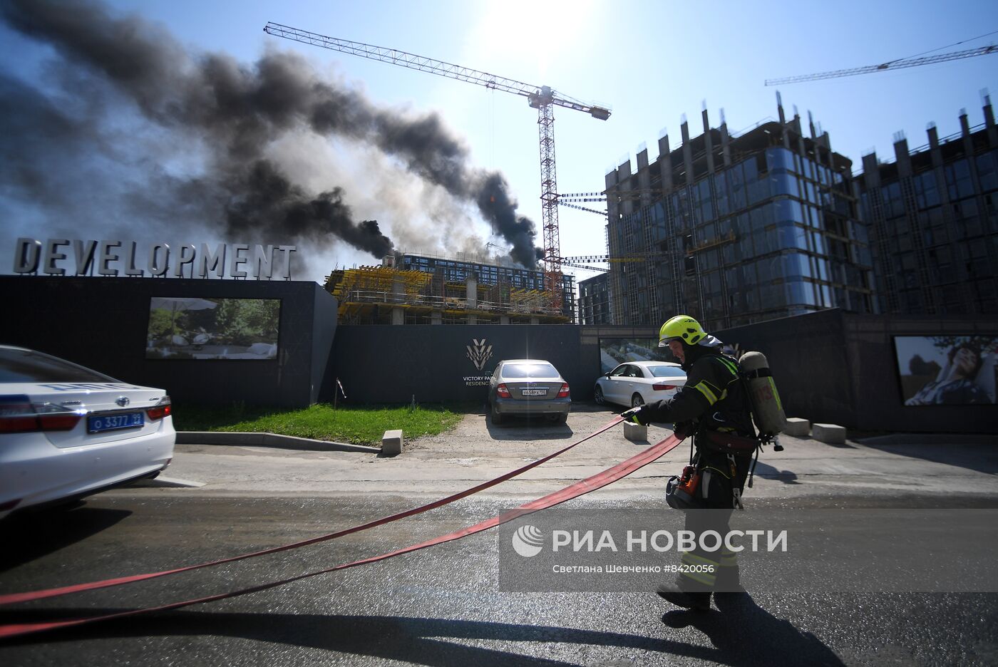 Пожар в строящемся ЖК на Кутузовском проспекте