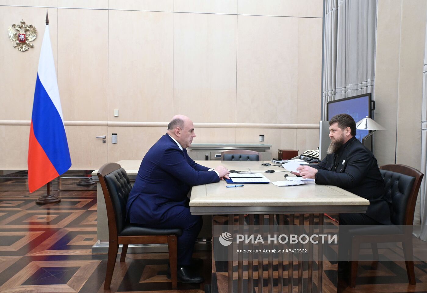 Премьер-министр РФ М. Мишустин встретился с главой Чечни Р. Кадыровым
