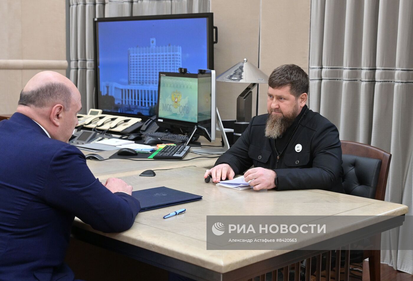 Премьер-министр РФ М. Мишустин встретился с главой Чечни Р. Кадыровым