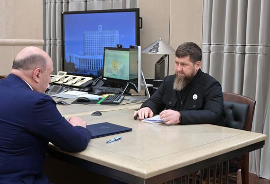 Премьер-министр РФ М. Мишустин встретился с главой Чечни Р. Кадыровым