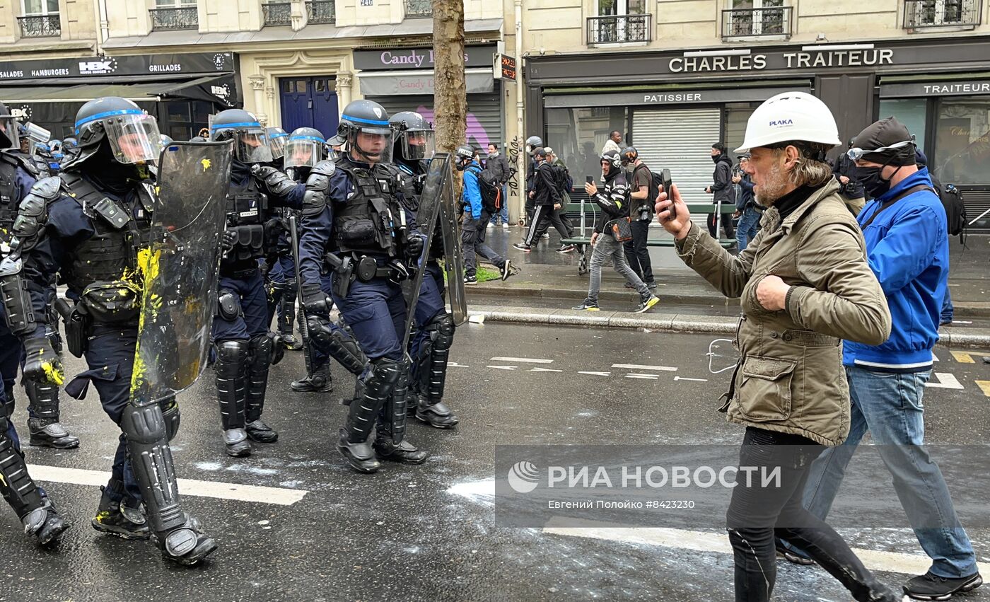 Беспорядки на первомайской акции в Париже