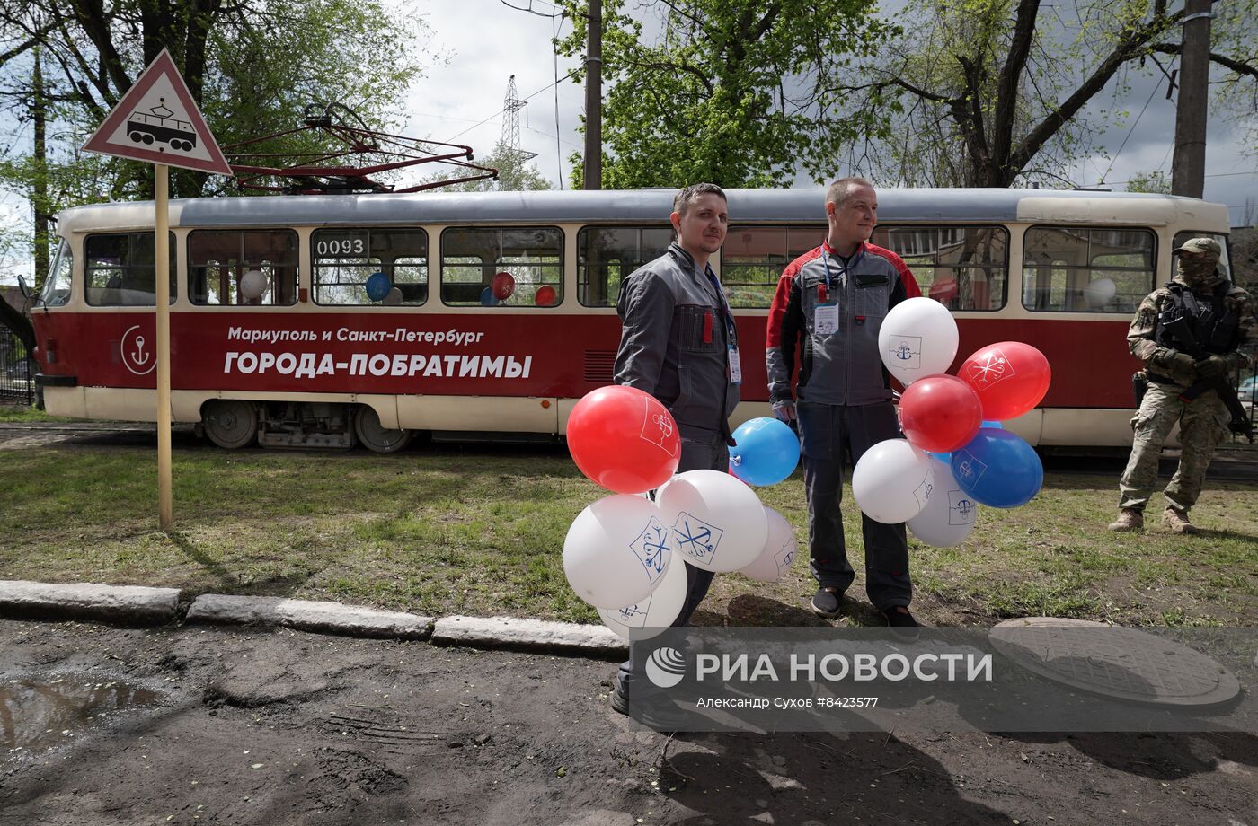 Запуск движения трамваев в Мариуполе