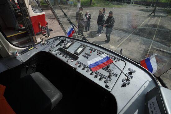 Запуск движения трамваев в Мариуполе