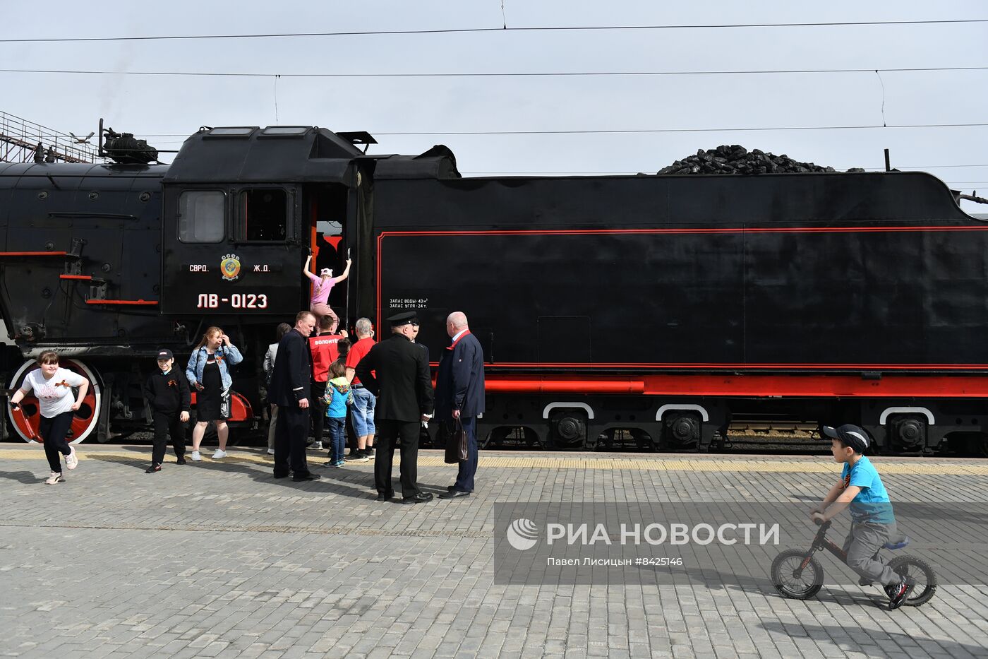 Прибытие поезда Победы в Екатеринбург | РИА Новости Медиабанк