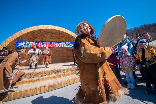 Обрядовый праздник оленей "Кильвэй" в Магадане