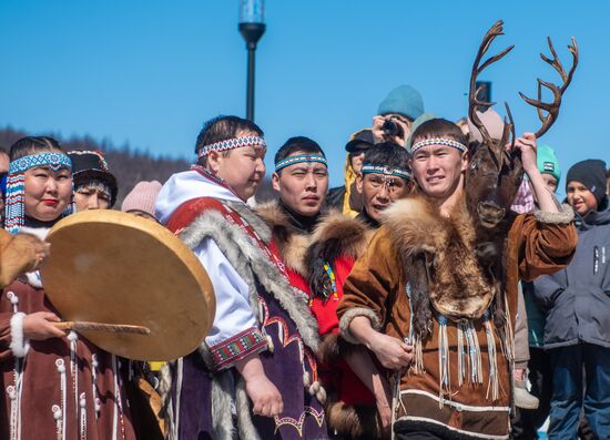 Обрядовый праздник оленей "Кильвэй" в Магадане
