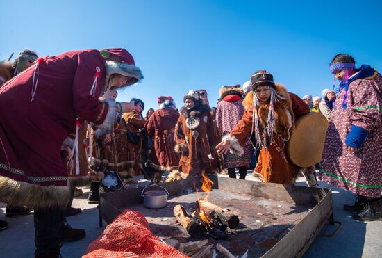 Обрядовый праздник оленей "Кильвэй" в Магадане