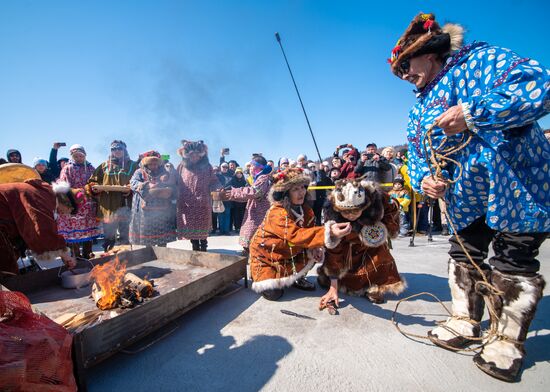 Обрядовый праздник оленей "Кильвэй" в Магадане