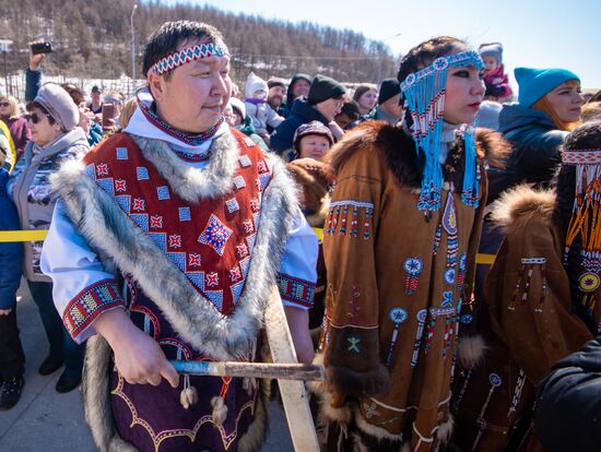 Обрядовый праздник оленей "Кильвэй" в Магадане