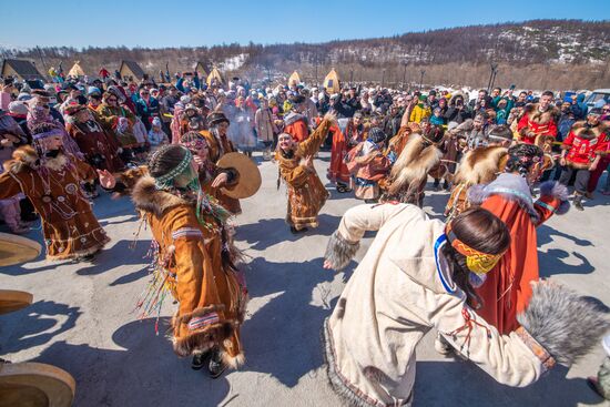 Обрядовый праздник оленей "Кильвэй" в Магадане