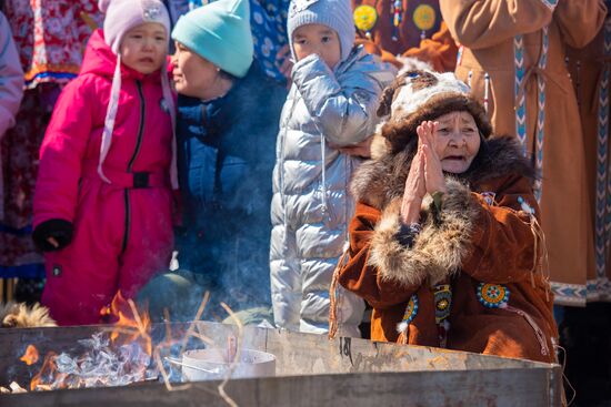 Обрядовый праздник оленей "Кильвэй" в Магадане