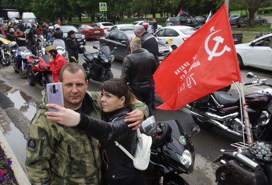 Мотопробег клуба "Ночные волки" в честь Дня Победы