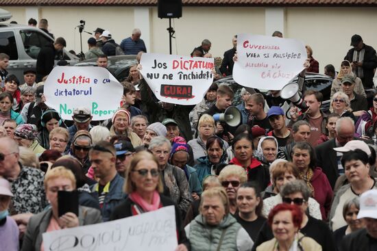 Акция протеста сторонников партии "Шор" в Кишиневе