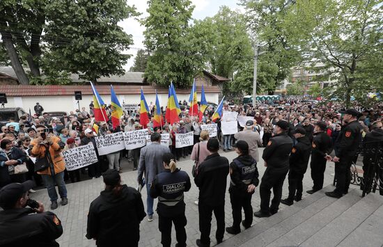 Акция протеста сторонников партии "Шор" в Кишиневе