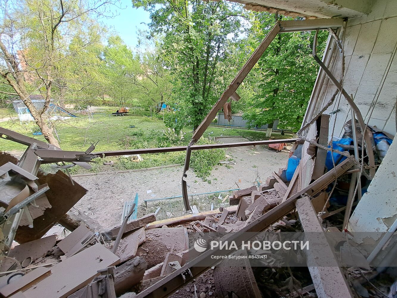 Последствия утреннего обстрела Донецка