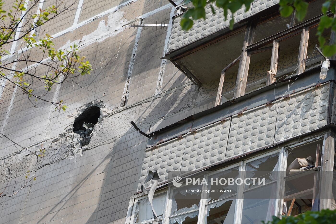 Последствия утреннего обстрела Донецка