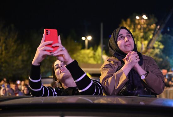 Торжественный митинг сторонников Эрдогана в Стамбуле