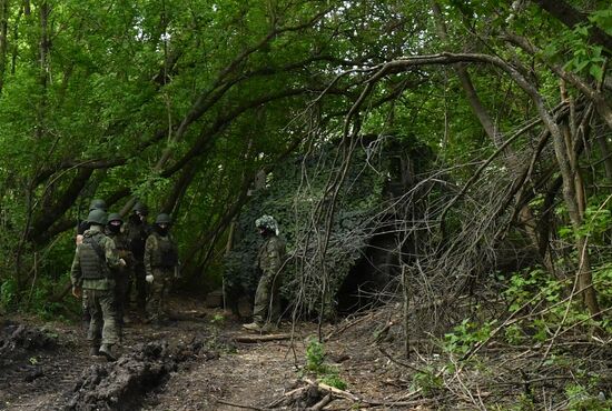 Боевая работа расчетов РСЗО "Торнадо-Г" 1-й гвардейской танковой армии ЗВО в ЛНР