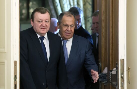 Переговоры министров иностранных дел РФ и Белоруссии С. Лаврова и С. Алейника