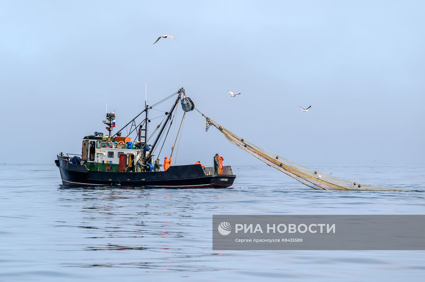 Промышленная ловля рыбы у берегов Курильских островов