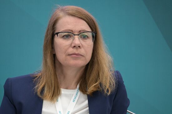 Управляющий директор "Лаборатории Касперского" в России и странах СНГ Кулашова Анна на сессии "Технологии кибербезопасности : экспорт решений для критической информационной инфраструктуры " в рамках XIV Международного экономического форума "Россия - Исламский мир: KazanForum". Фото могут быть использованы при наличии обязательной ссылки на источник. Место: Россия, Республика Татарстан, Казань. Автор: Владимир Астапкович/АНО "Дирекция спортивных и социальных проектов". KAZANFORUM 2023. Технологии кибербезопасности : экспорт решений для критической информационной инфраструктуры
