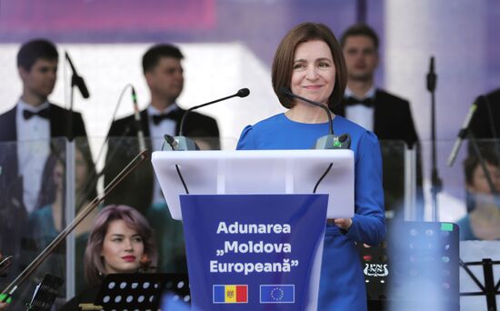 Митинг М. Санду "Европейская Молдова"