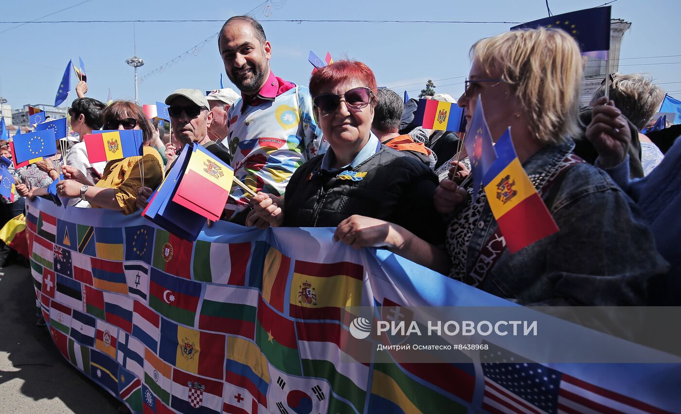 Митинг М. Санду "Европейская Молдова"