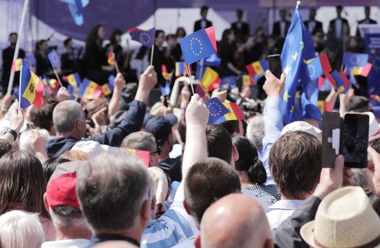 Митинг М. Санду "Европейская Молдова"