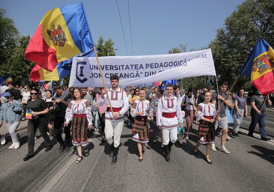 Митинг М. Санду "Европейская Молдова"