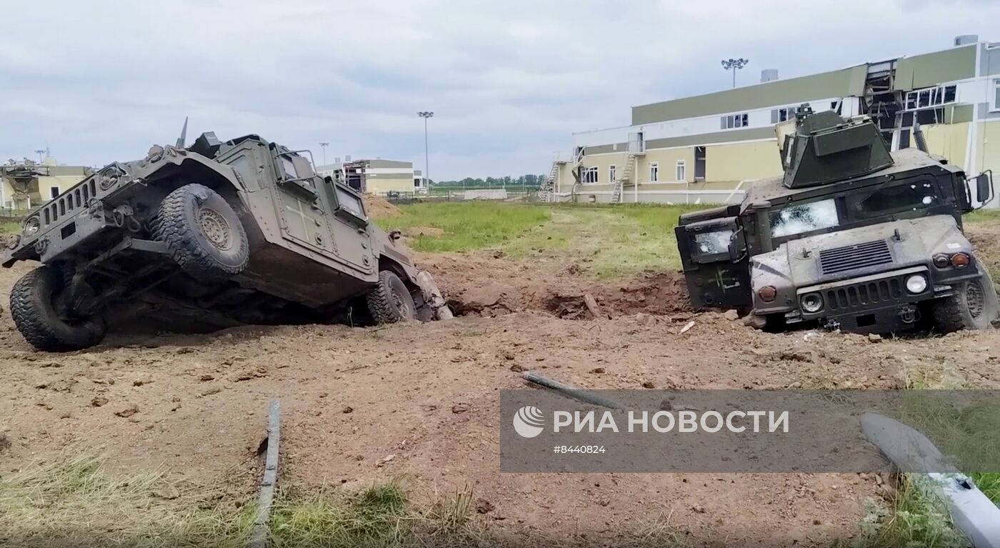 Поврежденная техника на месте ликвидации украинской ДРГ