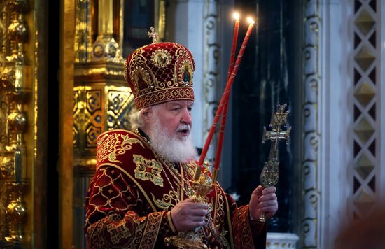 Патриаршее служение в день памяти святых равноапостольных Мефодия и Кирилла в храме Христа Спасителя