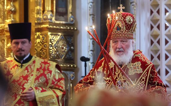 Патриаршее служение в день памяти святых равноапостольных Мефодия и Кирилла в храме Христа Спасителя