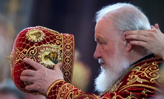 Патриаршее служение в день памяти святых равноапостольных Мефодия и Кирилла в храме Христа Спасителя