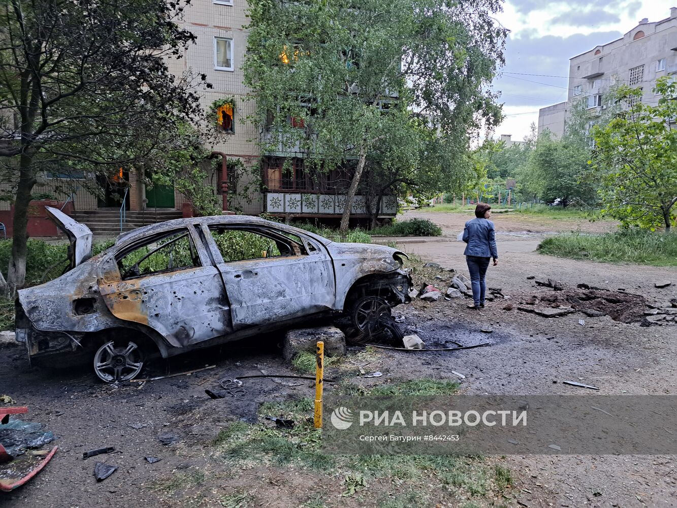Последствия обстрела Горловки в ДНР