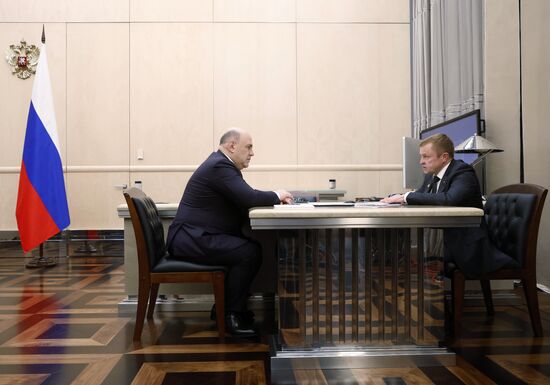 Премьер-министр РФ М. Мишустин встретился с президентом общества "Опора России" А. Калининым