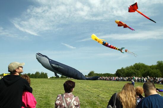 Фестиваль воздушных змеев "Пестрое небо" в музее-заповеднике "Царицыно"